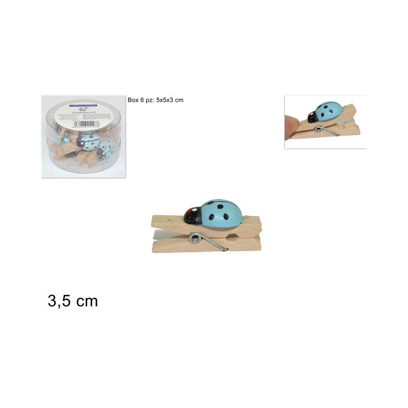 Mollettine Coccinelle Celeste 6 Pezzi in Pvc Box