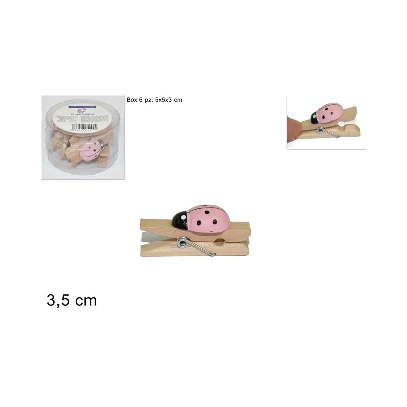 Mollettine Coccinelle Rosa 6 Pezzi in Pvc Box