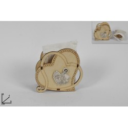 Cuore Legno con Sacchetto Cresima