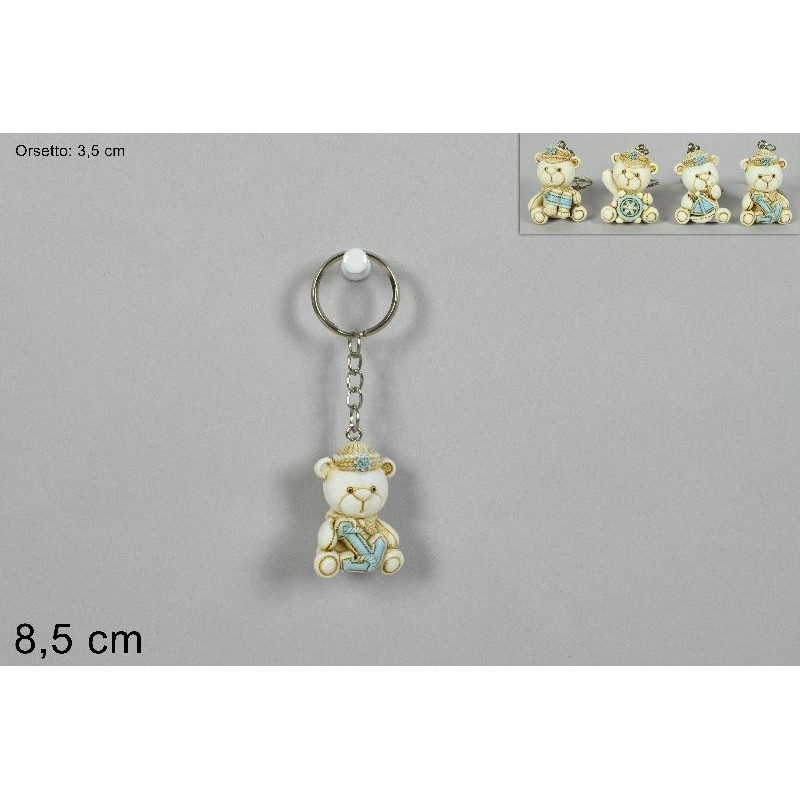 Portachiavi Orsetto Nascita Bimbo, modelli assortiti, 1 pezzo