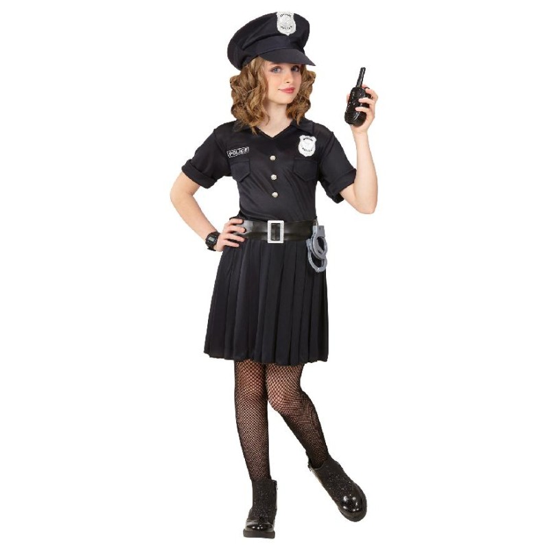 Widmann - Vestito Poliziotta (5/7 anni) 128 cm (vestito, cintura, cappello), 65556