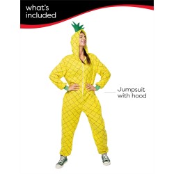Rubies - Costume Ananas adulto unisex taglia unica jumpsuit con cappuccio originale halloween carnevale feste addii al celibato
