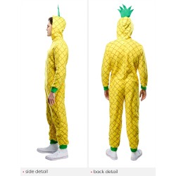 Rubies - Costume Ananas adulto unisex taglia unica jumpsuit con cappuccio originale halloween carnevale feste addii al celibato
