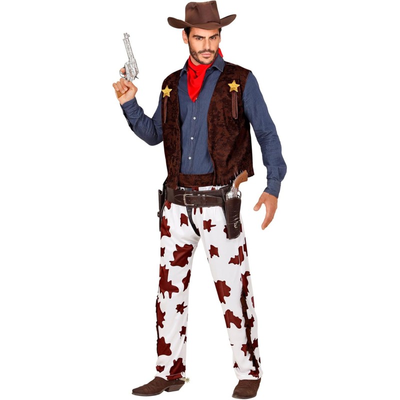 Widmann - Costume Cowboy, selvaggio west, bandito, costumi in maschera Adulto Tg.M, 07272