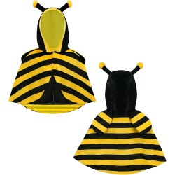 Widmann - Costume da Ape per bambini, poncho con cappuccio in peluche, 98 cm, 16201