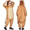 Widmann - Tuta da Leone per adulti Tg.XXL, morbida tuta in peluche con cappuccio, costume da animale per Carnevale, 45824