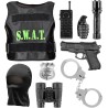 Widmann - Set di costumi S.W.A.T. giubbotto antiproiettile, maschera, distintivo, pistola, manette, radio, torcia, granata a ma