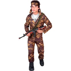 Widmann - Soldato (casacca, pantaloni, cintura, fascia per testa) 128 cm / 5-7 anni, 38406