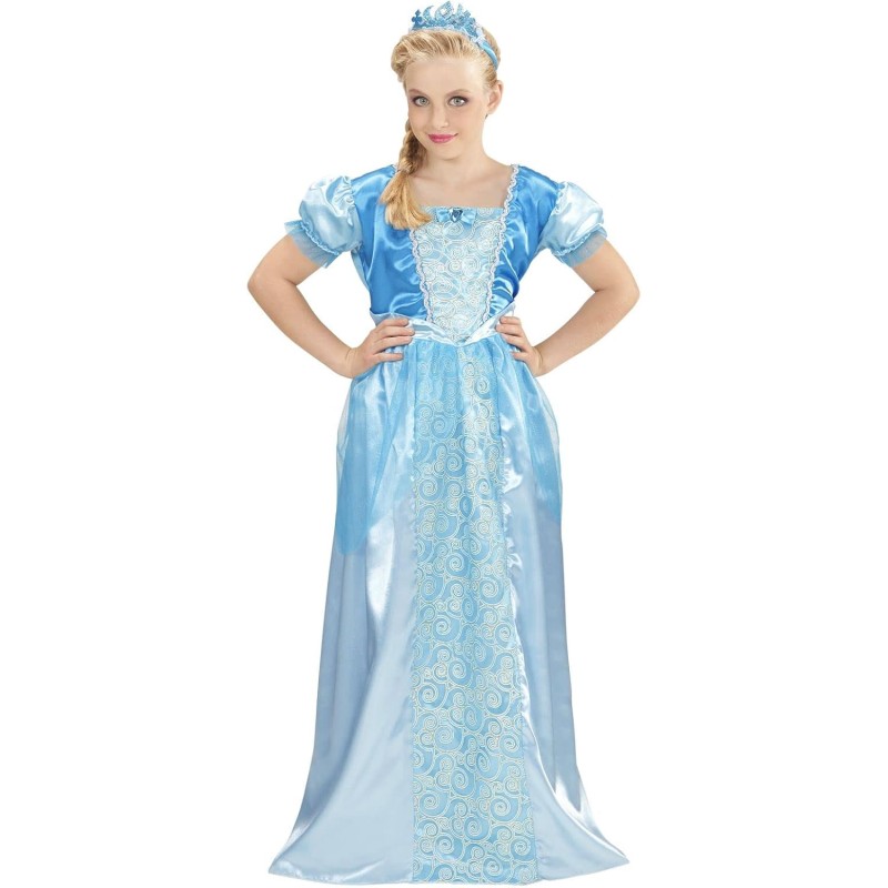 Widmann -Costume da principessa delle nevi per bambini 8/10 anni 140 cm , abito lungo, carnevale, festa a tema