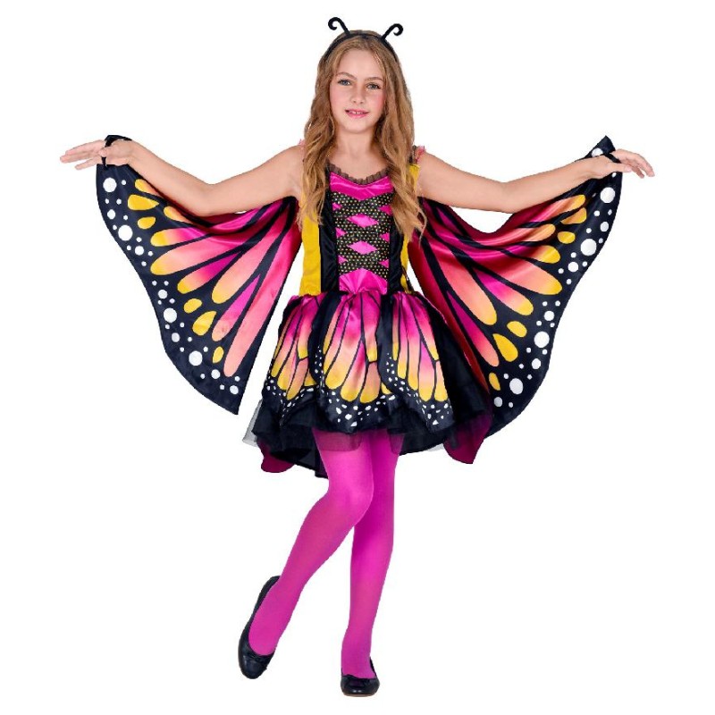Widmann - Vestito Farfalla (vestito con tutu, ali, antenne), 128 cm / 5-7 anni, 10866