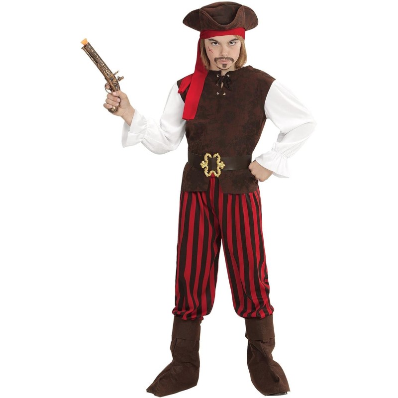 Widmann - Costume per bambini Pirata dei Caraibi, corsaro, bandito, bucaniere 128 cm / 5-7 Anni, 65646
