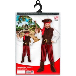Widmann - Costume per bambini Pirata dei Caraibi, corsaro, bandito, bucaniere 128 cm / 5-7 Anni, 65646