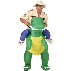 Widmann - Costume da esploratore dinosauro gonfiabile, con soffiatore e cappello integrati, 75505