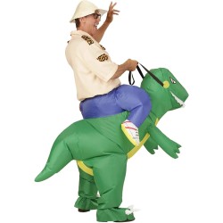 Widmann - Costume da esploratore dinosauro gonfiabile, con soffiatore e cappello integrati, 75505