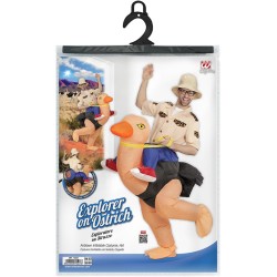 Widmann - Costume gonfiabile da ricercatore di struzzo, con soffiatore integrato, 75507