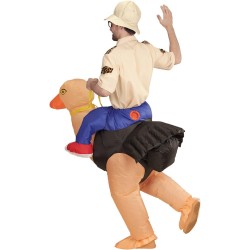 Widmann - Costume gonfiabile da ricercatore di struzzo, con soffiatore integrato, 75507