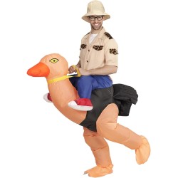 Widmann - Costume gonfiabile da ricercatore di struzzo, con soffiatore integrato, 75507