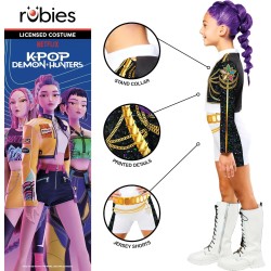 Rubies - Official Netflix K-Pop Demon Hunters Rumi Golden Classic Child Costume, Kids Fancy Dress Tg.XS 5/6 anni 110-116 cm