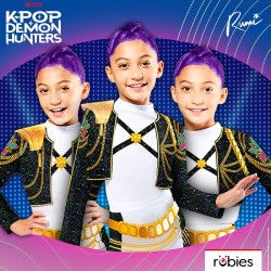 Rubies - Official Netflix K-Pop Demon Hunters Rumi Golden Classic Child Costume, Kids Fancy Dress Tg.XS 5/6 anni 110-116 cm
