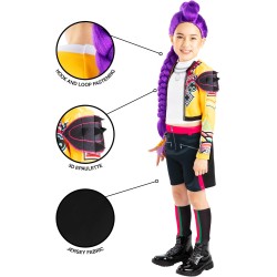 Rubies - Costume ufficiale di Rumi delle Huntrix delle Guerriere K-Pop. Tg.S 7/8 anni 122-128 cm