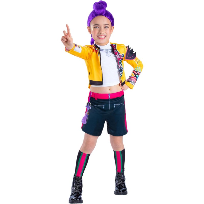 Rubies - Costume ufficiale di Rumi delle Huntrix delle Guerriere K-Pop. Tg.XS 5/6 anni 110-116 cm
