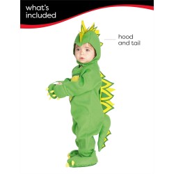 Rubies - Costume Drago Draki per bambini da 1 a 2 anni, tutina con berretto, cappello e pantaloni, ufficiale, carnevale, 885339