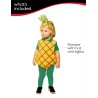 Rubies - Costume Ananastaglia bambino 1-2 anni tuta ananas giallo collant verdi e berretto, S8706-T