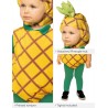 Rubies - Costume Ananastaglia bambino 1-2 anni tuta ananas giallo collant verdi e berretto, S8706-T
