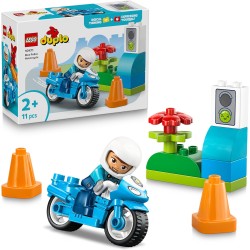 LEGO DUPLO - 10471 Motocicletta Blu della Polizia - Gioco Didattico per la Motricità Fine - con Moto Giocattolo, Poliziotto, Se
