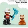 LEGO DUPLO 10473 Autopompa con Manichetta e Pompiere - Gioco Didattico per la Motricità Fine - Camion Giocattolo Rosso con Scal