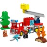 LEGO DUPLO 10473 Autopompa con Manichetta e Pompiere - Gioco Didattico per la Motricità Fine - Camion Giocattolo Rosso con Scal