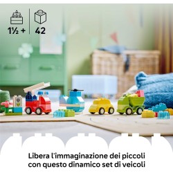 LEGO DUPLO 10474 Veicoli Creativi - Gioco Didattico e di Ordinamento con Macchine, Camion e Elicottero Giocattolo - Set per la 