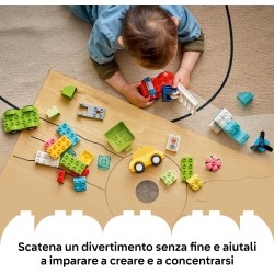LEGO DUPLO 10474 Veicoli Creativi - Gioco Didattico e di Ordinamento con Macchine, Camion e Elicottero Giocattolo - Set per la 