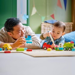 LEGO DUPLO 10474 Veicoli Creativi - Gioco Didattico e di Ordinamento con Macchine, Camion e Elicottero Giocattolo - Set per la 