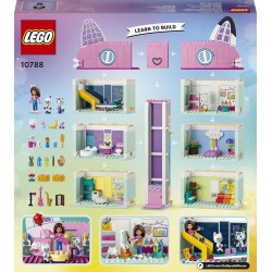 LEGO Gabby s Dollhouse 10788 - Casa delle Bambole Giocattolo a 4 Piani con i Personaggi di Gabby, Pandy Panda, Dolcetto e Sireg