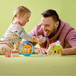 LEGO DUPLO 10977 Il Mio Primo Cagnolino e Gattino con Suoni, Set con Mattoncini Grandi, Animali Giocattolo da Costruire con Fun