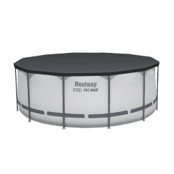 Bestway 56420 Power Steel Pro MAX 366x122cm - Piscina Fuori Terra Rotonda con Pompa di Filtrazione, Scaletta, Telo di Copertura