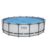 Bestway 5612Z Power Steel Pro MAX 488x122cm - Piscina Fuori Terra in PVC Rotonda con Pompa di Filtrazione a Cartuccia, Scaletta