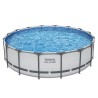 Bestway 5612Z Power Steel Pro MAX 488x122cm - Piscina Fuori Terra in PVC Rotonda con Pompa di Filtrazione a Cartuccia, Scaletta