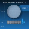 Bestway 56462 Power Steel Pro MAX 549x122cm - Piscina Fuori Terra in PVC Rotonda con Pompa di Filtrazione, Scaletta, Telo di Co