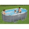 Bestway 5614A Power Steel 305x200x84cm - Piscina Fuori Terra Ovale con Pompa di Filtraggio