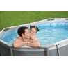 Bestway 5614A Power Steel 305x200x84cm - Piscina Fuori Terra Ovale con Pompa di Filtraggio