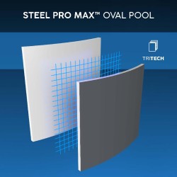 Bestway 5614A Power Steel 305x200x84cm - Piscina Fuori Terra Ovale con Pompa di Filtraggio