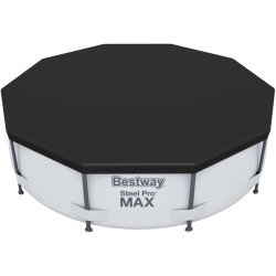 Bestway Telone Flowclear in PVC Ø305 cm, grigio, per Steel PRO Max Pool Ø 305 cm Copripiscina