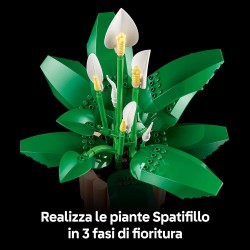 LEGO Botanicals Spatifillo 11504 - Set per Adulti di Piante Artificiali con Vaso, Fiori Bianchi Finti e Boccioli - Decorazione 