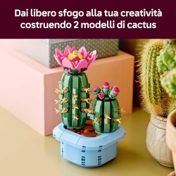 LEGO Botanicals Cactus in Fiore 11509 - Pianta Artificiale in Vaso con 2 Cactus e Fiori Finti - Decorazione per la Casa di San 