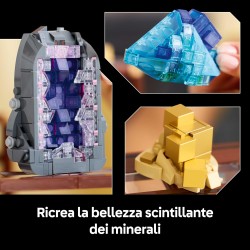 LEGO Ideas 21362 Collezione di Minerali - Costruzioni per Adulti - Modellino da Esposizione con Elementi di Cristallo tra cui A