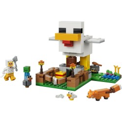 LEGO Minecraft 21585 Fattoria di Galline - Giocattolo da Costruire con Minifigure di un Fan della Gallina, Mob di un Baby Zombi