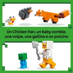 LEGO Minecraft 21585 Fattoria di Galline - Giocattolo da Costruire con Minifigure di un Fan della Gallina, Mob di un Baby Zombi