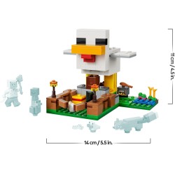 LEGO Minecraft 21585 Fattoria di Galline - Giocattolo da Costruire con Minifigure di un Fan della Gallina, Mob di un Baby Zombi